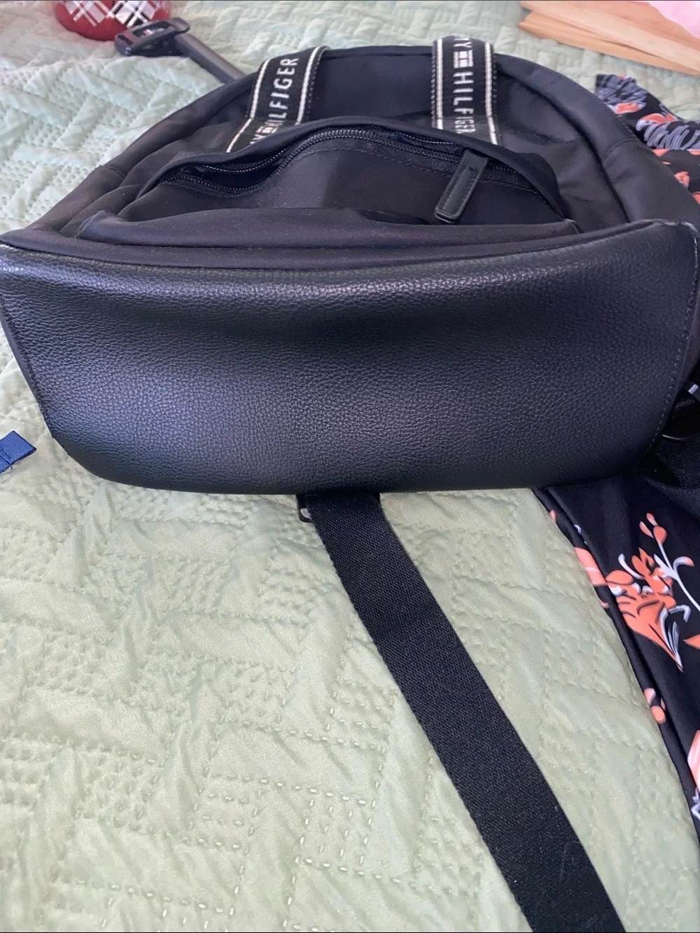 Tommy Hilfiger Black Backpack with Branded Straps